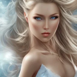 belle femme blonde aux yeux bleus