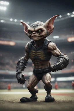 hyper violent gremlin rugby in the Olympics in the style of Giger and fallout 4 ,,bokeh like f/0.8, tilt-shift lens 8k, high detail, smooth render, down-light, unreal engine