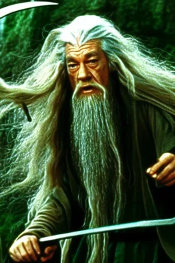 dvd screengrab Gandalf from the movie Lord of the Rings directed by Lau Kar-leung, 1976, Shaw Brothers Studio, wuxia film, --v 4