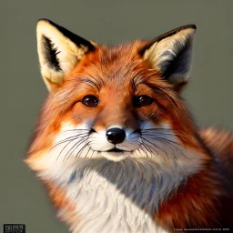 award winning portrait painting of a female anthropomorphic fox with fur instead of skin, (backlighting:1.4), digital painting, concept art, smooth, sharp focus, rule of thirds, intricate details, medium shot, (shallow depth of field:1.1), 4k, furry, fluffy, fursona, large tail, fluffly tail