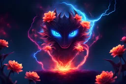 neon, abstract, amazing shadow and lightning, 4k, cinematic, glowing eyes, cosmic, dream, space, stars, amazing, art, glowing, fire, fantasy, crazy, ultimate, club, insane, digital painting, watercolor, flowers, flower background, pagan, runes