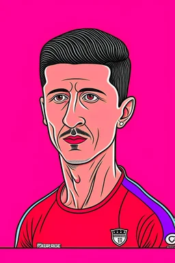 Robert Lewandowski Polish soccer player cartoon 2d