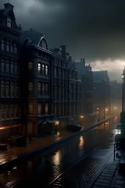 The Dutch city of Haarlem in the style of the movie bladerunner