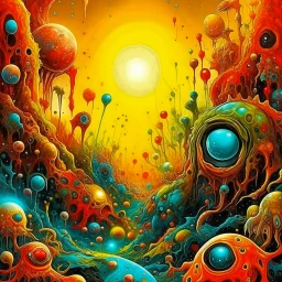 a high definition screen shot of a ancient comic book cover detailing the creatures found on other worlds, retrofuturistic, phototrealism, Macabre Rapture End of days Revelation scene, isanely detailed matte oil painting, sinner apotheosis,diagonal composition, unbalanced, abstract surreal horror, eerie, scary warm a colorful splash of steampunk bubbles , amazing splashscreen artwork, photoshop water art, liquid painting, swirling paint colors, ink splash, physics splashes of colors, colorful sw
