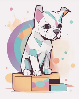 /imagine prompt: Zen Pup::2 Cubism, Pop art, Minimalism, Pastel colors, Surrealism, Cat memes:: t-shirt vector, center composition graphic design, splash brush,plain background::2 mockup::-2 --upbeta --ar 1:1