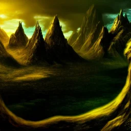 fantasy, vulcan, landscape, photorealistic, 16k resolution, sharp focus, post-processing, LOTR, Van gogh Style