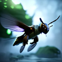 Ultra realistic hornet. epic, highly detailed, concept art, unreal engine 5, god rays, ray tracing, RTX, lumen lighting, ultra detail, volumetric lighting, 3d, finely drawn, high definition, high resolution.