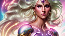 Lexica Aperture v2 Hyper detailed ultra sharp, trending on artstation, vibrant aesthetic, blonde ethereal sublle (((smiling)))+++ luminous heavenly goddess, angel, colorful, psychedelic, ornate, intricate, digital painting, concept art, smooth, sharp focus, illustration, not human anthropomorphic alien cyborg, art by artgerm and greg rutkowski and h. r. giger, louis royo, salvador dali, 8 k