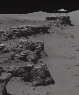 Ancient temple on the lunar surface