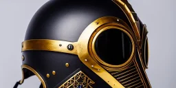 apocalypse, chaotic, magnificent, realistic, colorful, massive, epic, ray tracing, cinematic, 8k, HD, Ultra High Definition, photo film, film grain, hyper-detailed, old tarnished ornate rusty Hyper detailed Gold Gothic Medieval Knight helmet with opaque glass visor covering face and matching suit of armor