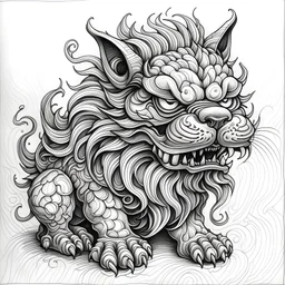 foo dog , drawing