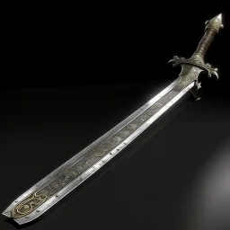 A legendary and wonderful long sword with two edges in hand