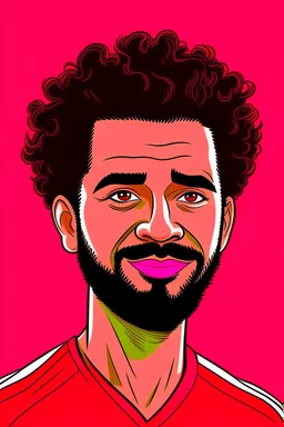 Mohamed Salah Egyptian soccer player cartoon 2d