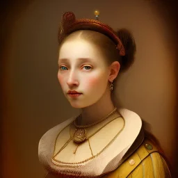 Portrait of a female maid Rembrandt style