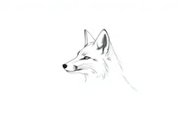 faint sketch of a fox’s head