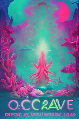 rave poster with ocean theme