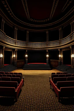 3D shot of the viewing area in a traditional theatre