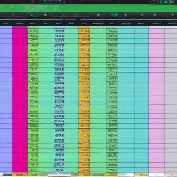 excel,sheets,rainbow