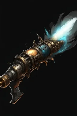 An arcane weapon that fires a bolt of arcane powder compressed into an explosive projectile. It was created by a civilization eons ago and though to be lost for good until discovered by a curious feathered bounty hunter