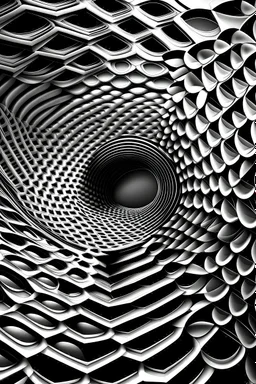 honeycomb black and grey spiral abstract