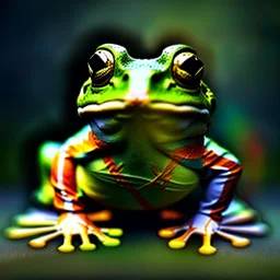 Badass frog warrior figure,close-up, soft lighting, polaroid,outdoors,macro lens, cinematic, unreal engine 5, 8k, hyper realistic. ambient lighting, elegant,hyperphotorealistic, epic composition,cinematic lighting, hyperphotomaximalist, masterpiece,epic composition, tilt shift blur, by japbun2-40