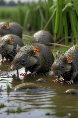 Segerombolan tikus menyerang tanaman padi