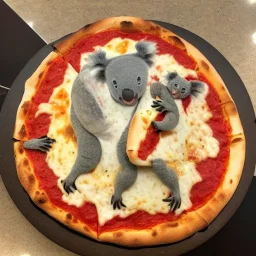 pizza with koala on top