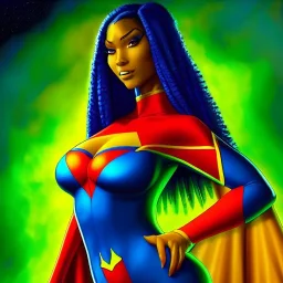 ultra detailed fullbody portrait of beautiful booty busty Miss Martian, wearing skintight costume, extremely detailed digital painting, intrincate, extremely detailed smiling face,crystal clear Big Green eyes, in the style of adam hughes , mystical colors , perfectly centered image, perfect composition, rim light, beautiful lighting,8k, stunning scene, raytracing