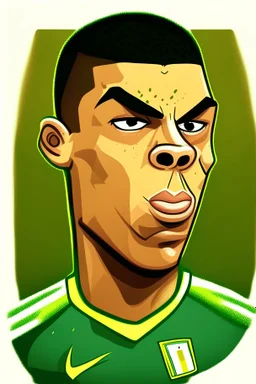 Ronaldo Brazilian football player ,cartoon 2d