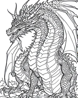 That really massive dragon coloring page