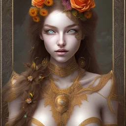 fantasy marigold flower norse goddess