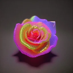 transparent multicolor crystal rose leaf