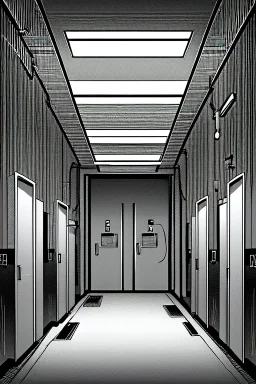 Empty hospital room, greyscale