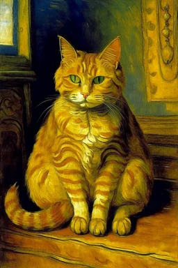 Portrait of a cat by Van Gogh