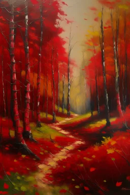 floresta carmin pintura óleo