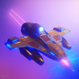 a crystalised blue pink spaceship, gold, diamonds, lightbeams, cosmic background, atmospheric, realistic, unreal engine, 8k. Cinematic lighting, octane render.