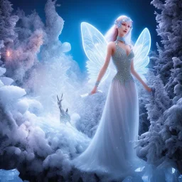 bright ice fairy, casttle, rabbits, ice mountain, crystal, ice crystal