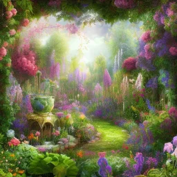 Secret garden of flowers