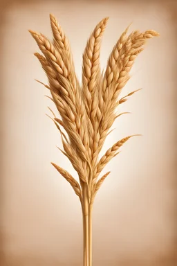 2 heads of wheat leaning to the side, clipart