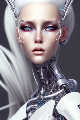 cyborg, white hair, sexy, perfect, real, dream