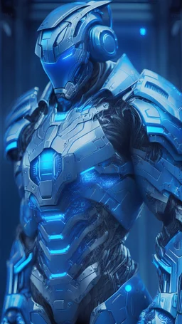 High Tech cyber armor blue