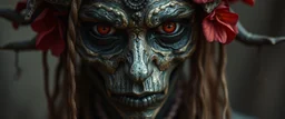 close up portrait of a voodoo transhumanism witchcraft