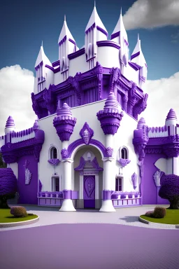 purple and white castle