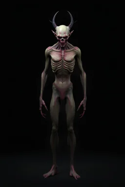 humanoid monster for a horror , silent hill style, creepy, 3d model, t-pose, full length, vampire