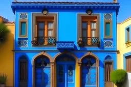 townhouse Morocco style blue color