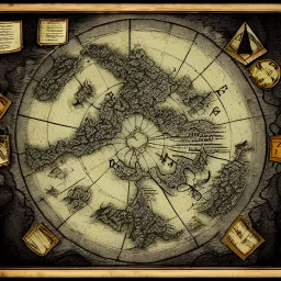 dnd, fantasy, map of the realm, black sand, map, parchment, illustration