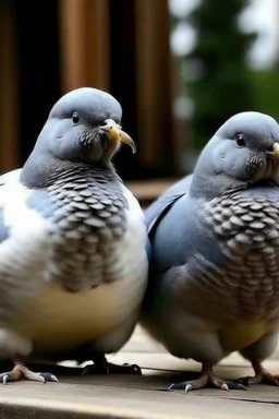 Chubby and cute pigeons