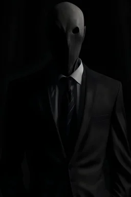 a creepy figure wearing a suit and tie with no face at all