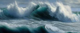 ocean, painting, realistic