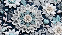 beauty lace flowers and plants with, threads ornaments, pastel colors, beauty lacy patterns, high texture, unique elegant, high detailed, sharp focus, photorealistic